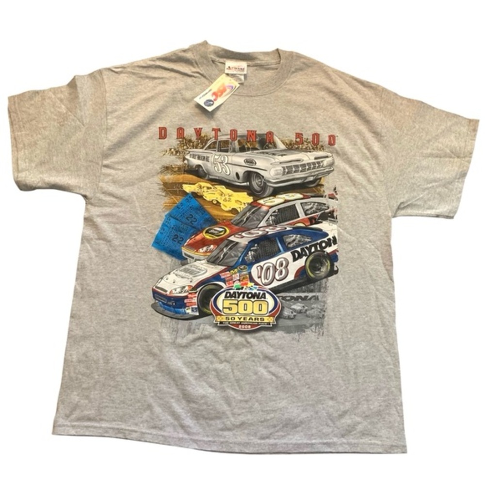 NWT Chase Authentics Daytona 500 50th Anniversary Double-Sided T-Shirt 2008 XL